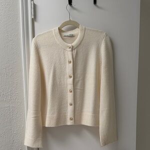 Cream Button-Up Women's Sweater